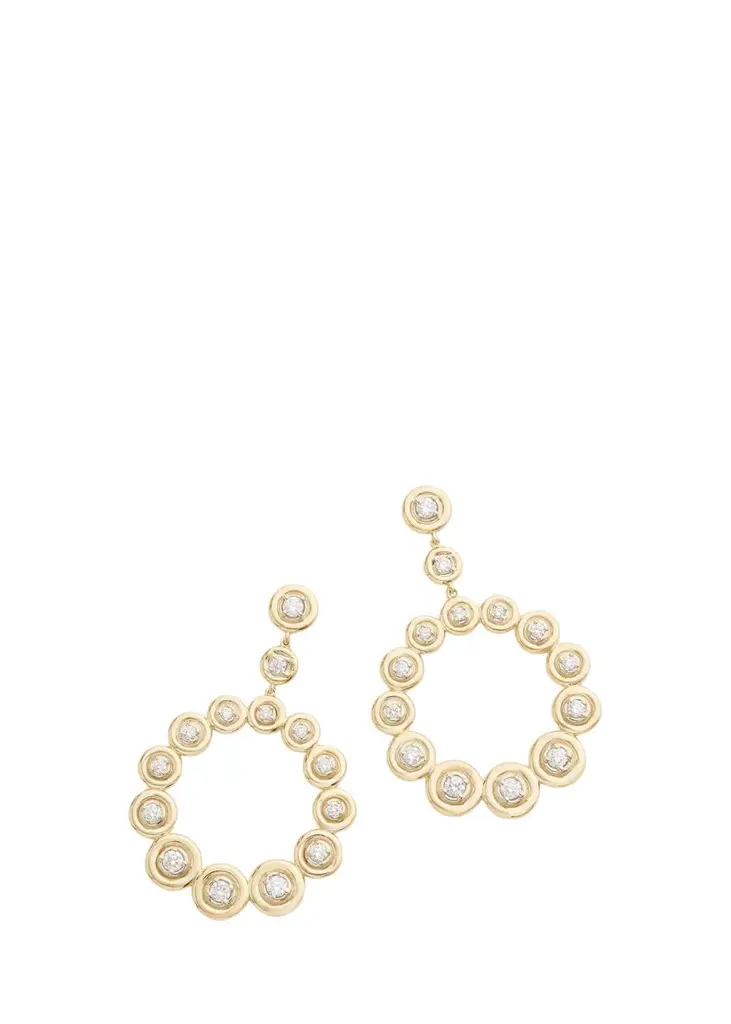Jamie Wolf 18K Yellow and White Gold Circular Diamond Earrings | Image 1 Jamie Wolf 18K Yellow and White Gold Circular Diamond Earrings | Image 1