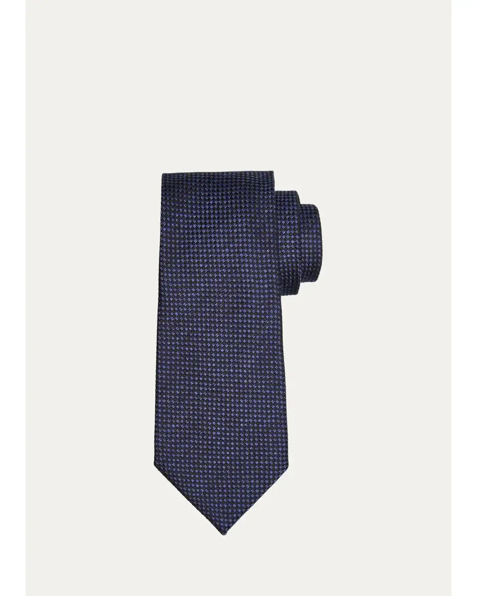 Tom Ford Men's Micro-Geometric Woven Silk Tie | Thumbnail 2 Tom Ford Men's Micro-Geometric Woven Silk Tie | Thumbnail 2