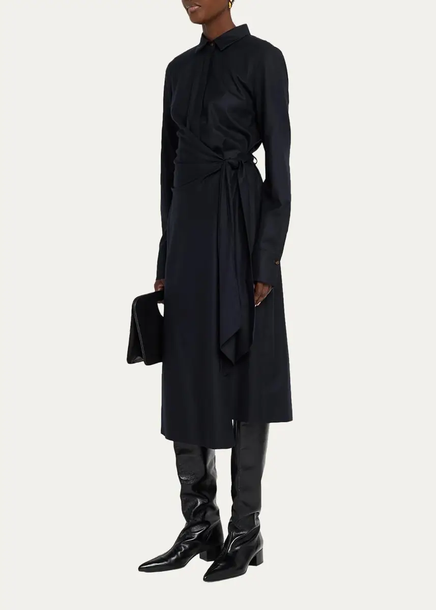 Lafayette 148 New York Wool Wrap Midi Shirtdress | Thumbnail 4 Lafayette 148 New York Wool Wrap Midi Shirtdress | Thumbnail 4