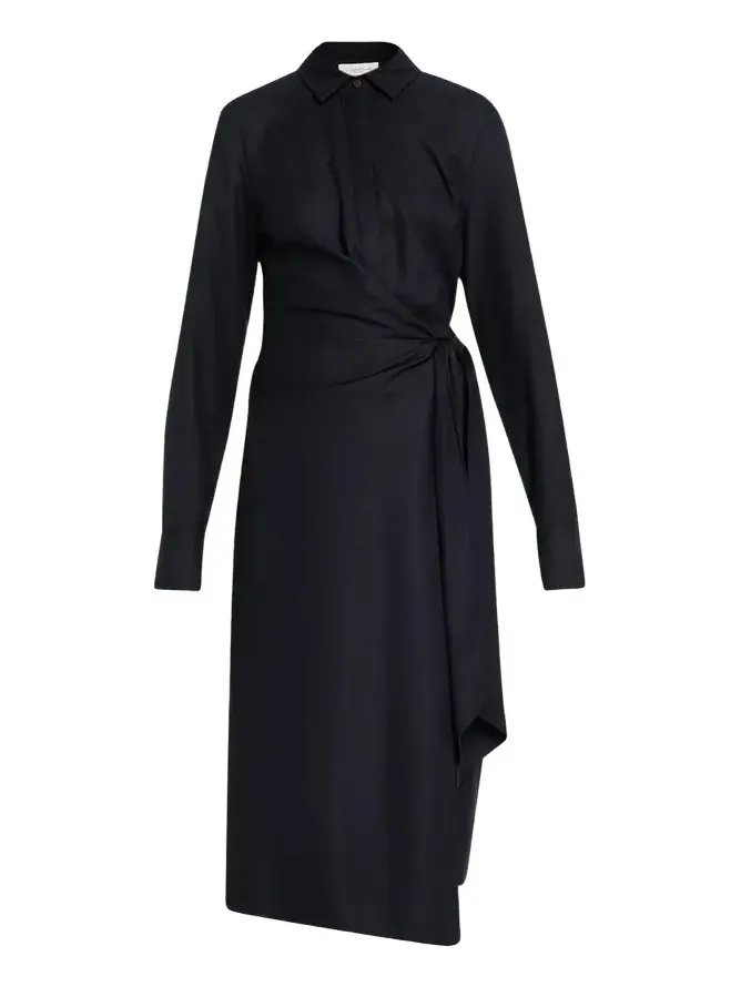 Wool Wrap Midi Shirtdress