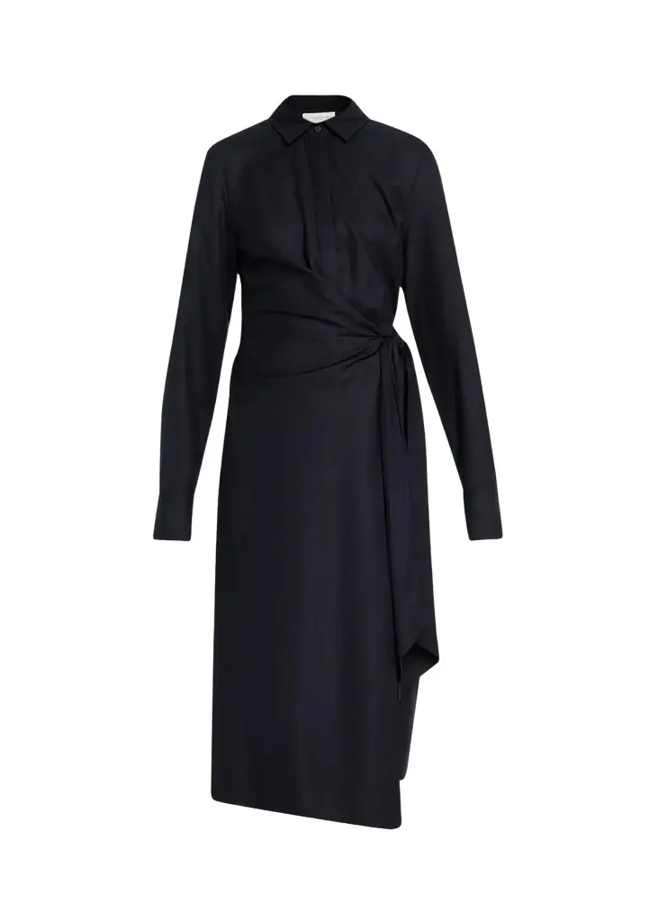Lafayette 148 New York Wool Wrap Midi Shirtdress | Image 1 Lafayette 148 New York Wool Wrap Midi Shirtdress | Image 1