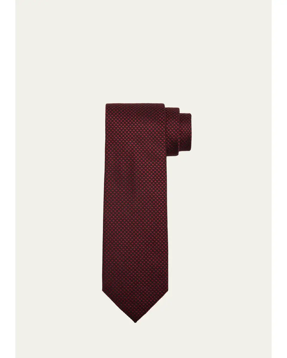 Tom Ford Men's Micro-Cross Silk Tie | Thumbnail 2 Tom Ford Men's Micro-Cross Silk Tie | Thumbnail 2