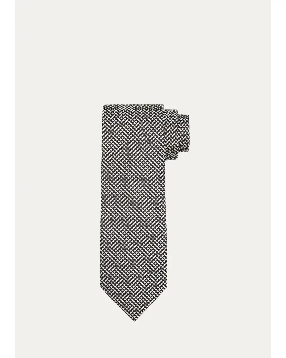 Tom Ford Men's Micro-Cross Silk Tie | Thumbnail 4 Tom Ford Men's Micro-Cross Silk Tie | Thumbnail 4