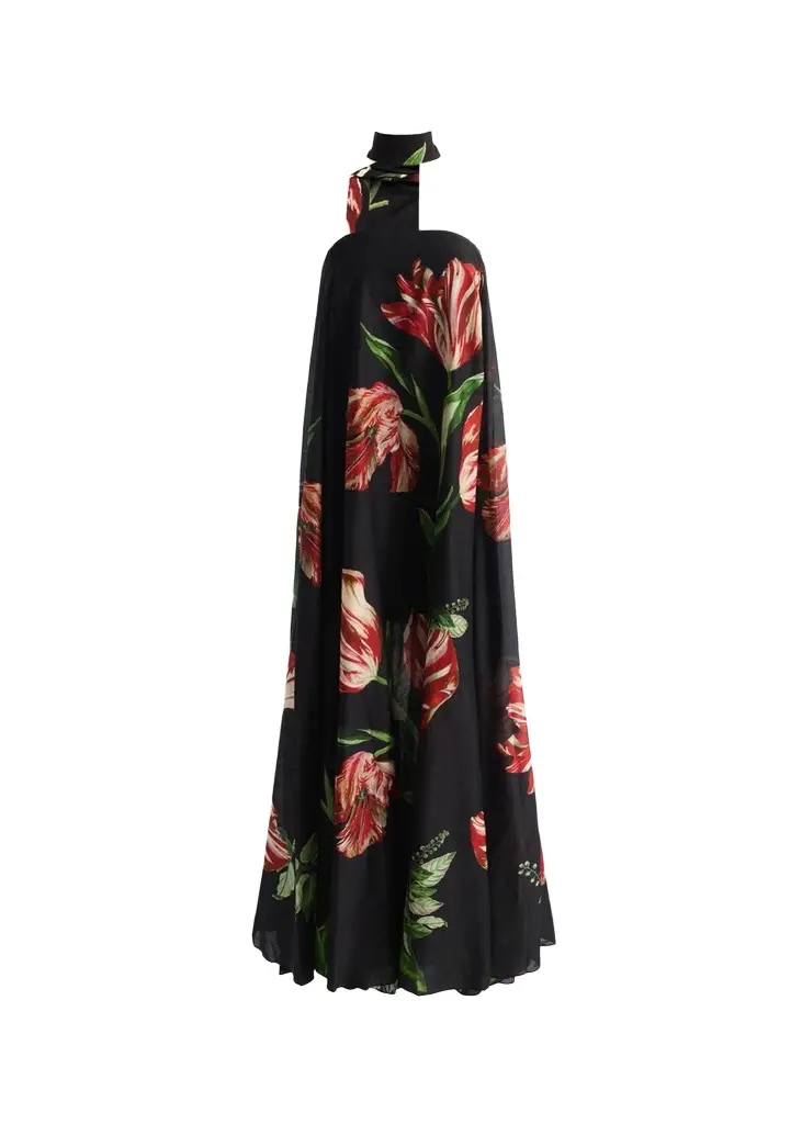 Alice + Olivia Maricela Floral Scarf Maxi Dress | Image 1 Alice + Olivia Maricela Floral Scarf Maxi Dress | Image 1