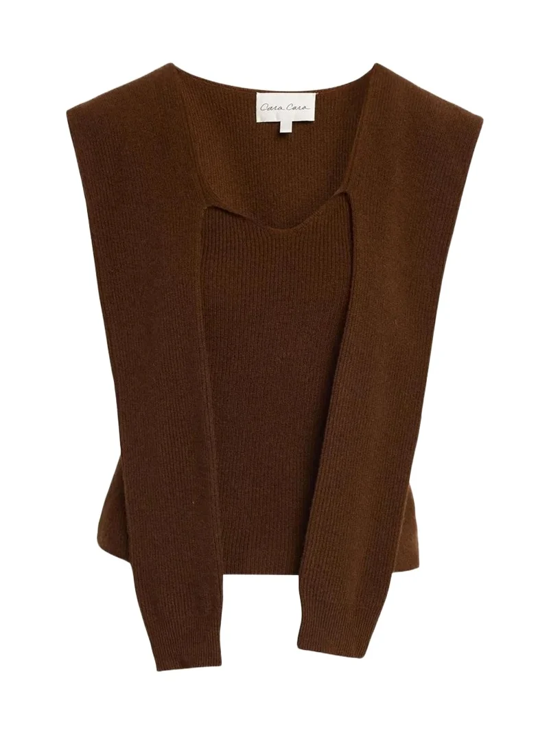Cara Cara Ember Fitted V-Neck Combo Top