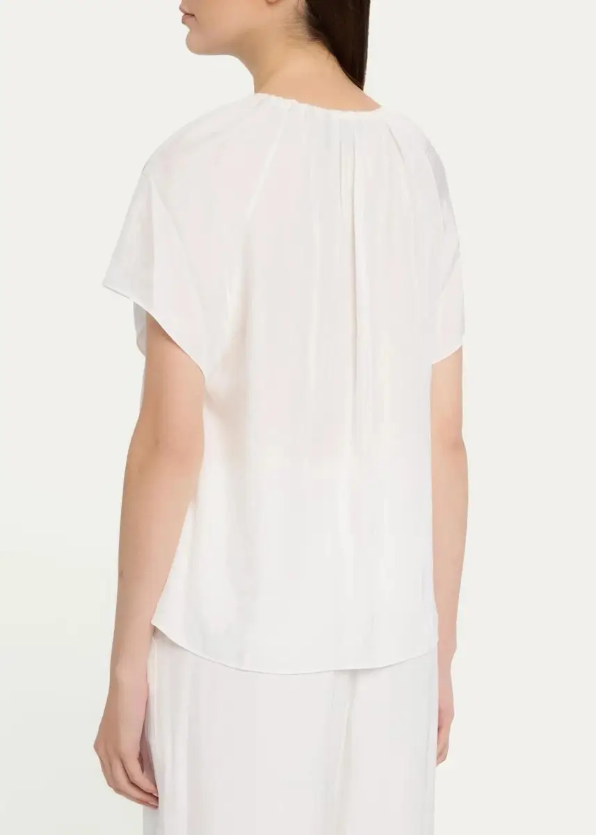 Theory Draped Front-Tie Blouse | Thumbnail 3