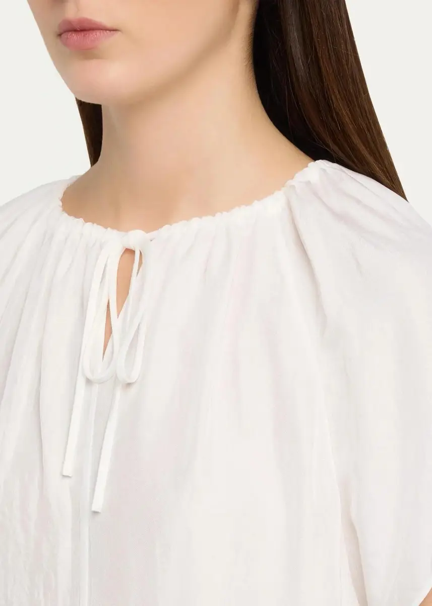 Theory Draped Front-Tie Blouse | Thumbnail 5