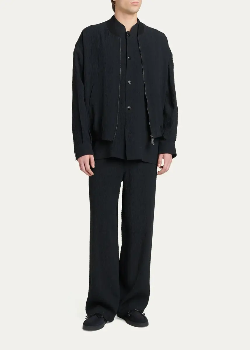 Giorgio Armani Men's Wool-Blend Slim-Fit Trousers | Thumbnail 2