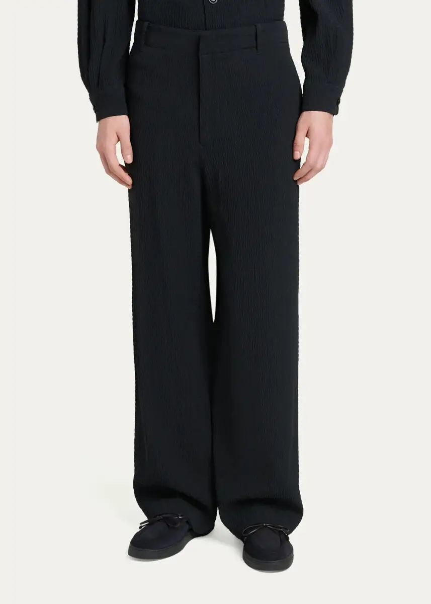 Giorgio Armani Men's Wool-Blend Slim-Fit Trousers | Thumbnail 4