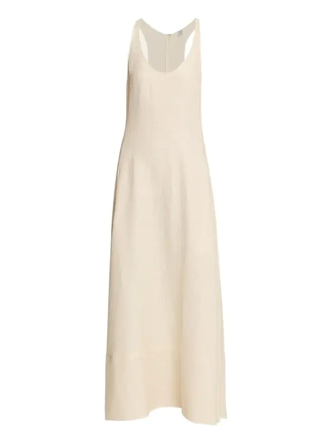 Scoop-Neck Sable Maxi Dress