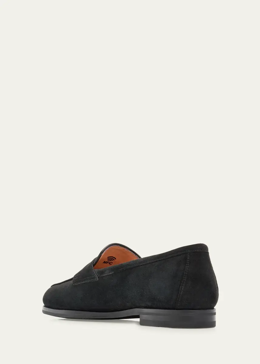 Santoni Carla Suede Penny Loafers | Thumbnail 3
