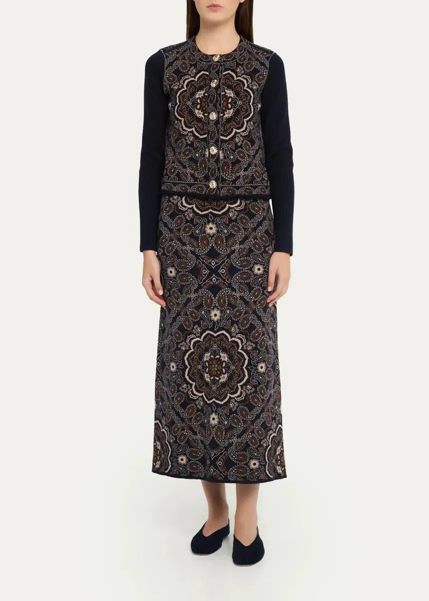 Cara Cara Clara Bandana Jacquard Midi Skirt | Thumbnail 2 Cara Cara Clara Bandana Jacquard Midi Skirt | Thumbnail 2