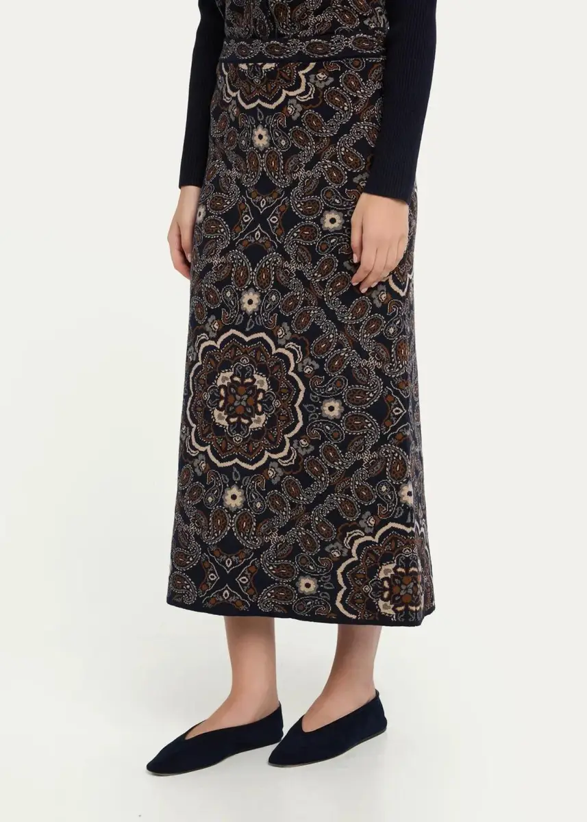 Cara Cara Clara Bandana Jacquard Midi Skirt | Thumbnail 4 Cara Cara Clara Bandana Jacquard Midi Skirt | Thumbnail 4