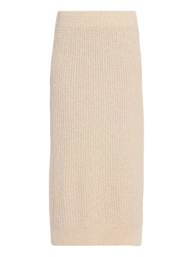 Cable-Knit Cashmere Midi Skirt Cable-Knit Cashmere Midi Skirt