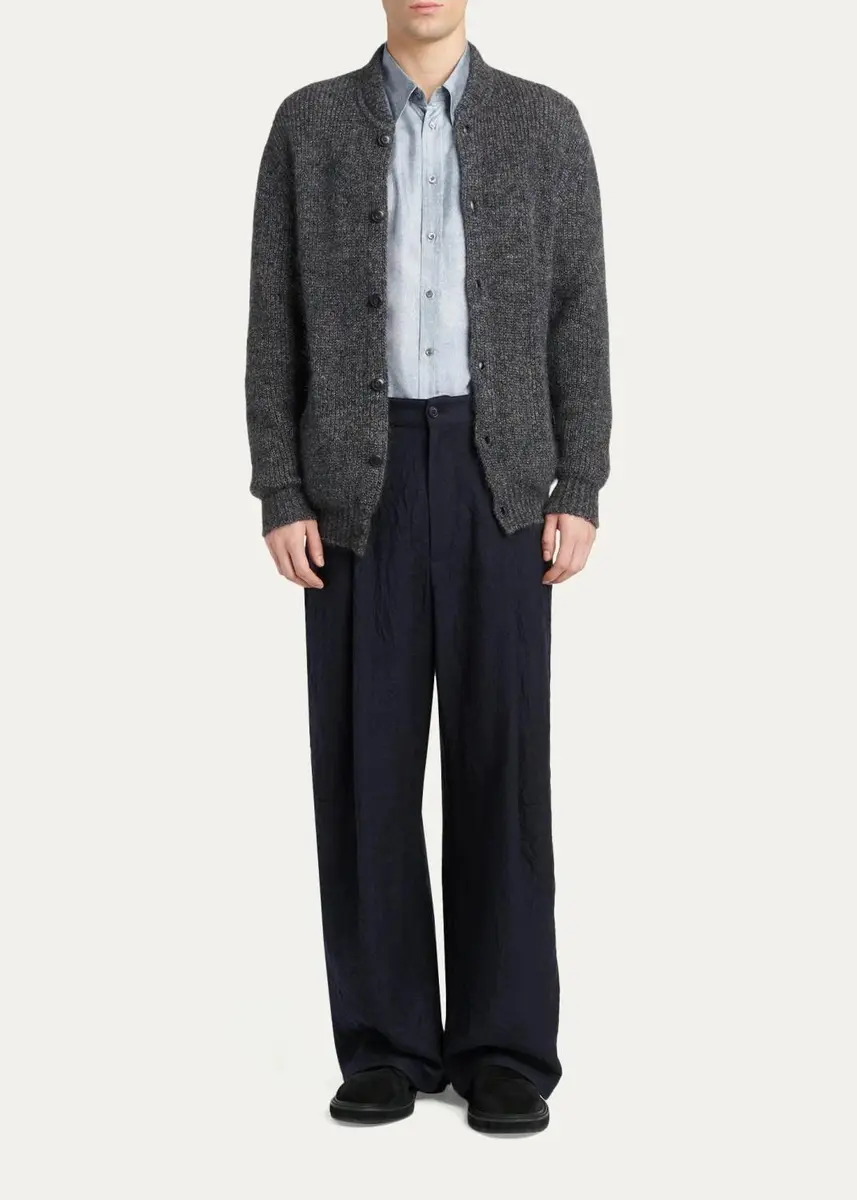 Giorgio Armani Men's Blur Printed Silk Shirt | Thumbnail 2 Giorgio Armani Men's Blur Printed Silk Shirt | Thumbnail 2