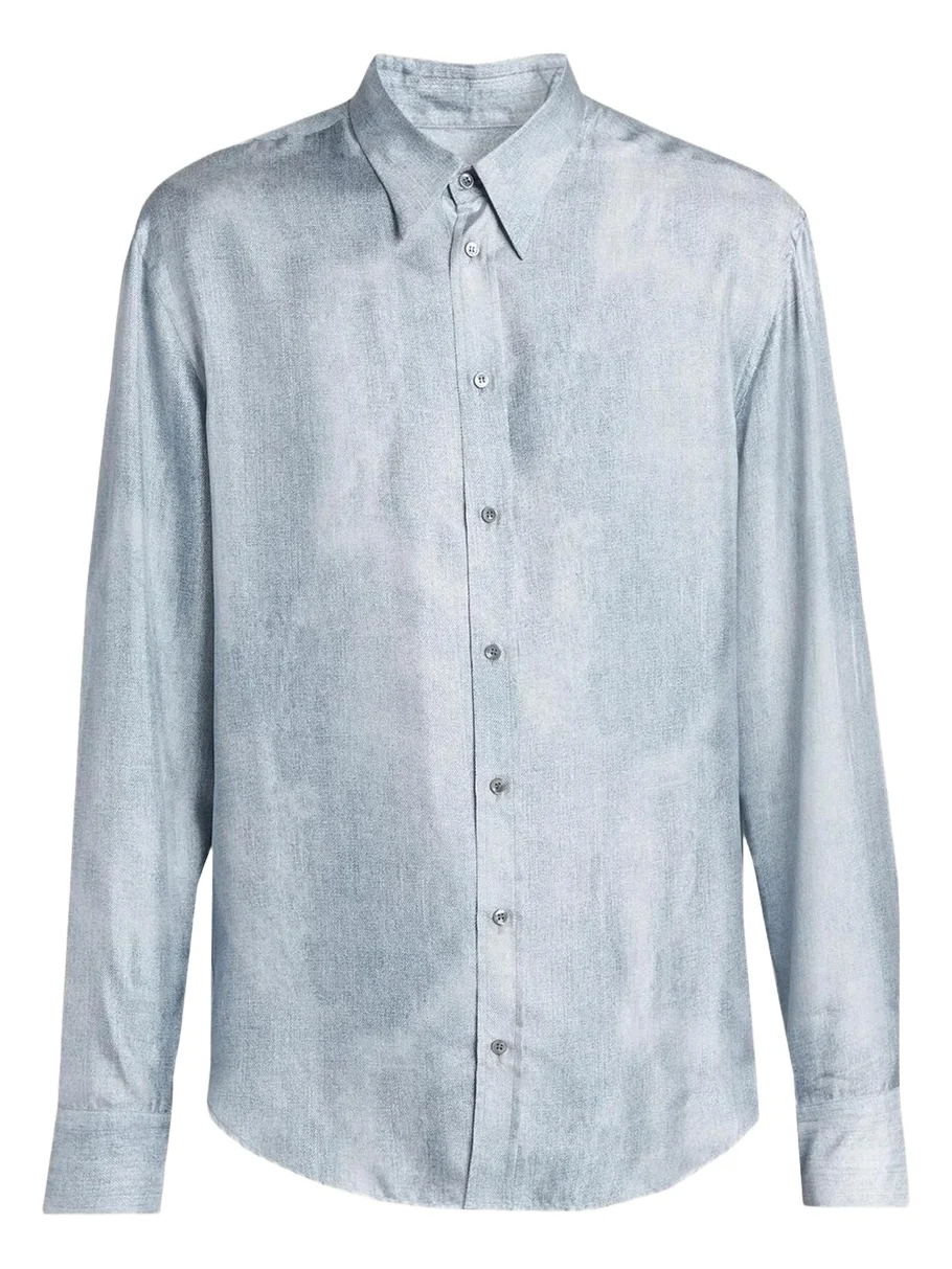Men's Blur Printed Silk Shirt