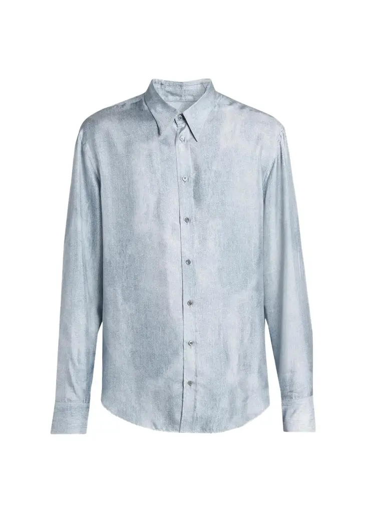 Giorgio Armani Men's Blur Printed Silk Shirt | Image 1 Giorgio Armani Men's Blur Printed Silk Shirt | Image 1