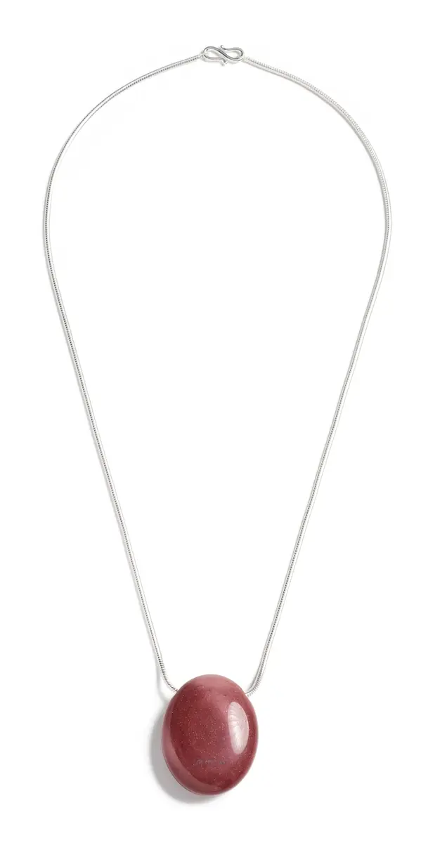 LIÉ STUDIO The Julia Necklace Silver Red Mookiate One Size | Image 1 LIÉ STUDIO The Julia Necklace Silver Red Mookiate One Size | Image 1
