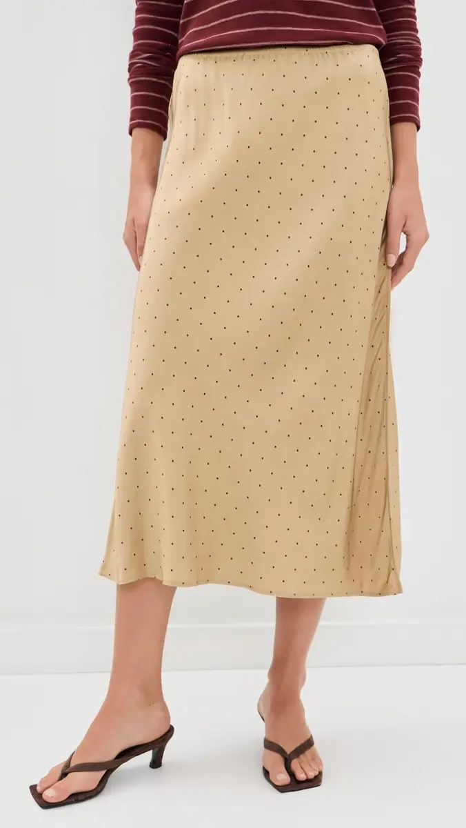 Vince Grid Dot Pull On Slip Skirt | Thumbnail 2