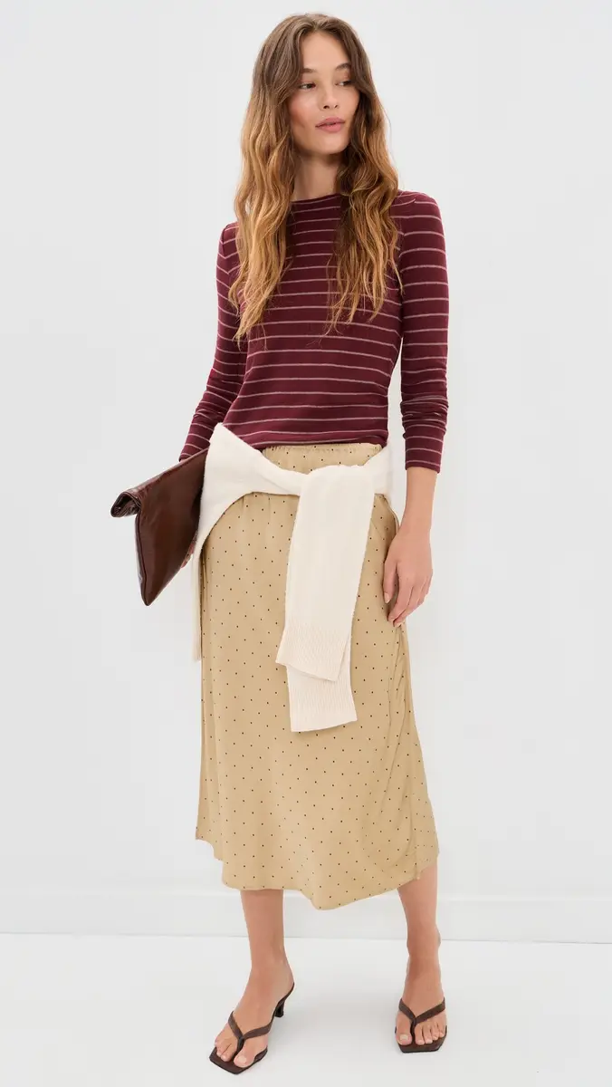 Vince Grid Dot Pull On Slip Skirt | Thumbnail 5