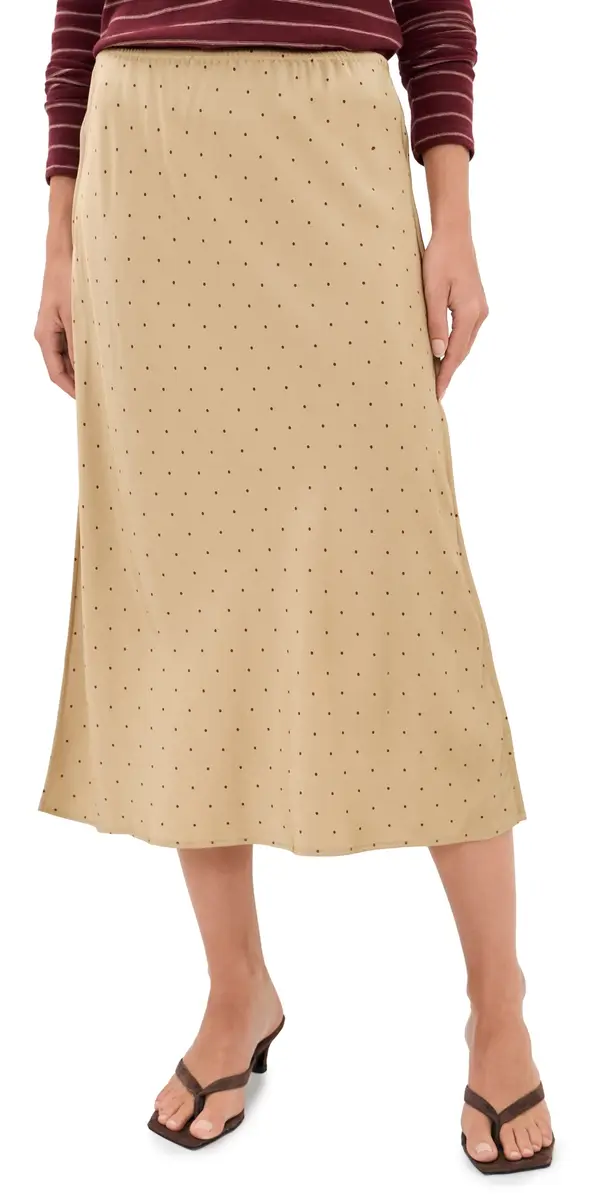 Vince Grid Dot Pull On lip Skirt Oak Buff/Black Rose | Image 1 Vince Grid Dot Pull On lip Skirt Oak Buff/Black Rose | Image 1