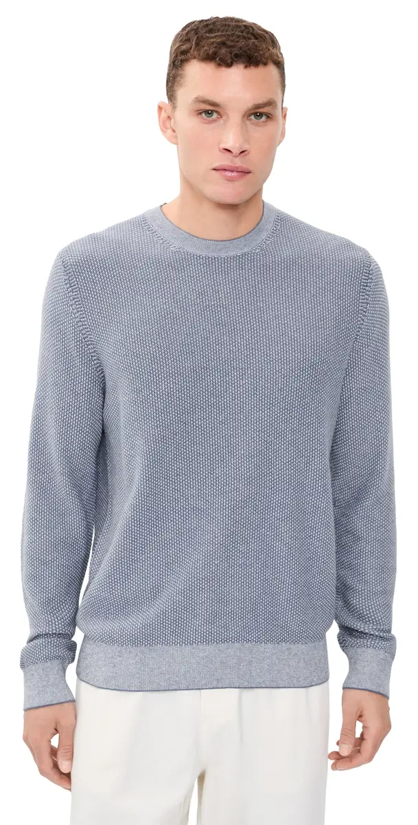 Vince Geo Jacquard Crew Neck Sweater Late Evening/Classic Cream | Image 1 Vince Geo Jacquard Crew Neck Sweater Late Evening/Classic Cream | Image 1