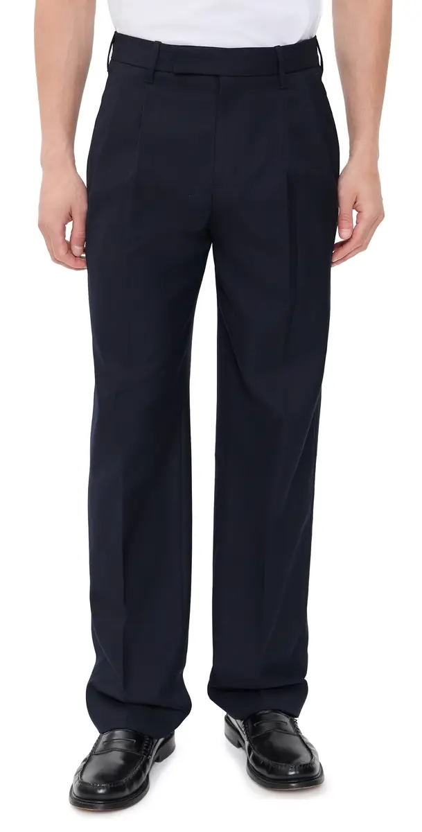 Vince Refined Twill Double Pleated Louie Trousers Coastal | Image 1 Vince Refined Twill Double Pleated Louie Trousers Coastal | Image 1
