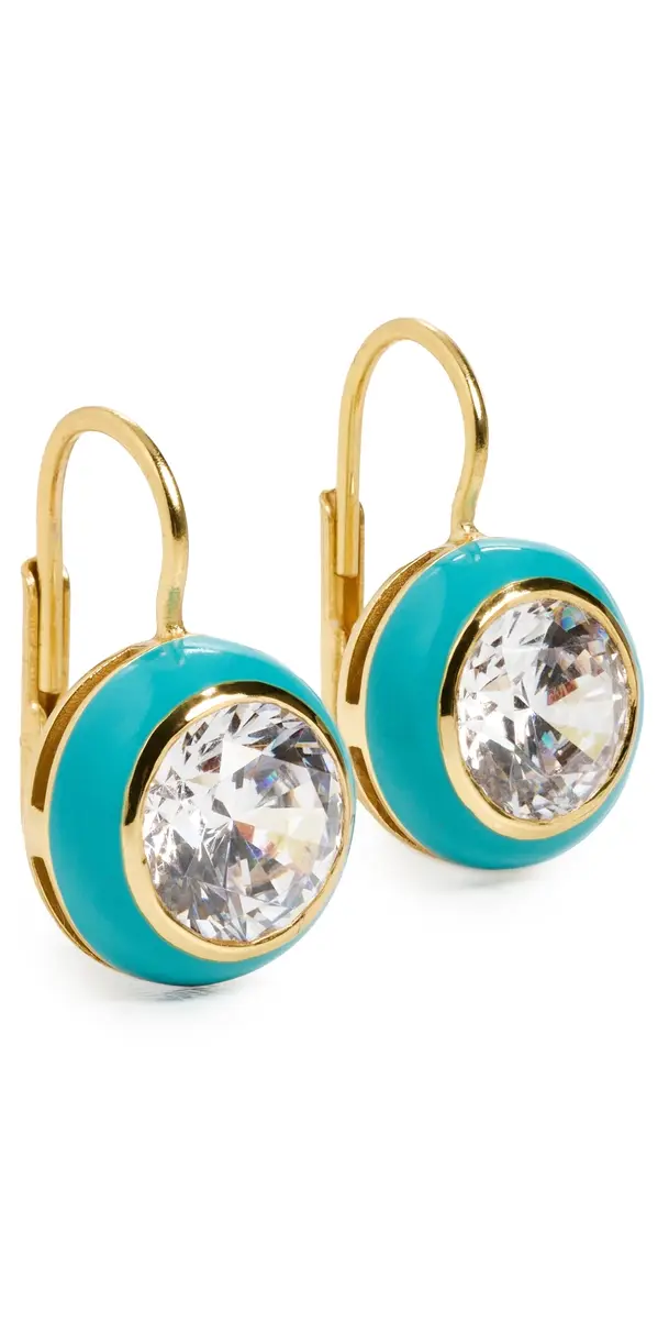 HART Enamel Bezel Drop Earrings Bright Blue One Size | Image 1 HART Enamel Bezel Drop Earrings Bright Blue One Size | Image 1