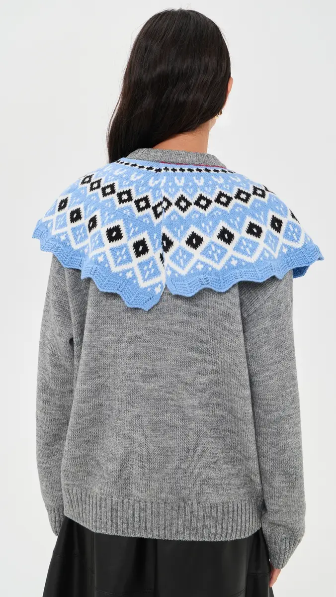 MSGM Fair Isle Cape Sweater | Thumbnail 4 MSGM Fair Isle Cape Sweater | Thumbnail 4