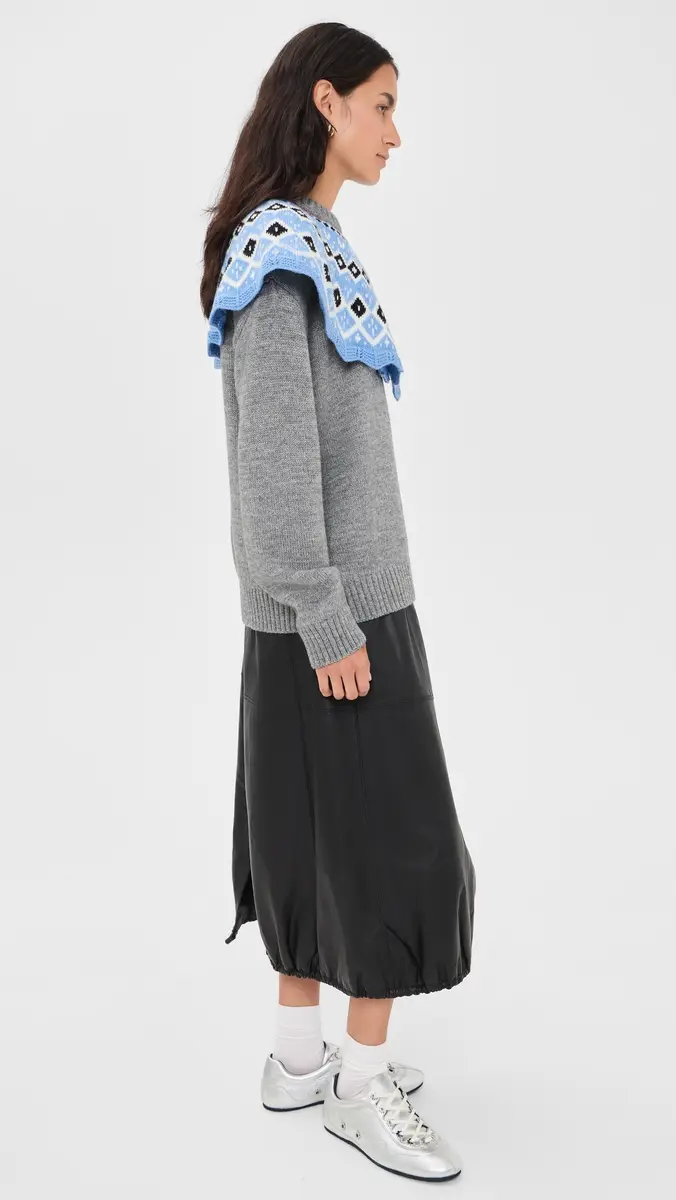 MSGM Fair Isle Cape Sweater | Thumbnail 5 MSGM Fair Isle Cape Sweater | Thumbnail 5