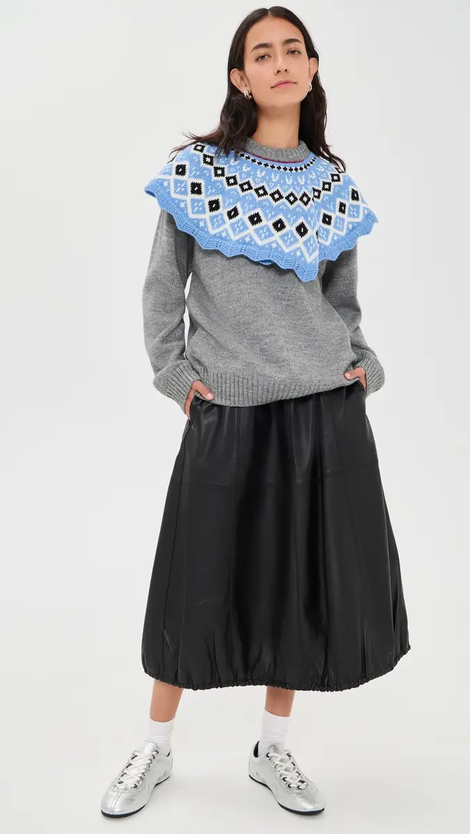 MSGM Fair Isle Cape Sweater | Thumbnail 6 MSGM Fair Isle Cape Sweater | Thumbnail 6