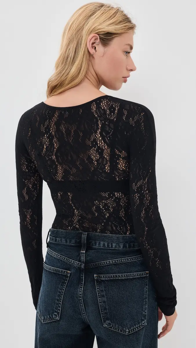 Wolford Infinite Rose Net Long Sleeve Tee | Thumbnail 3 Wolford Infinite Rose Net Long Sleeve Tee | Thumbnail 3