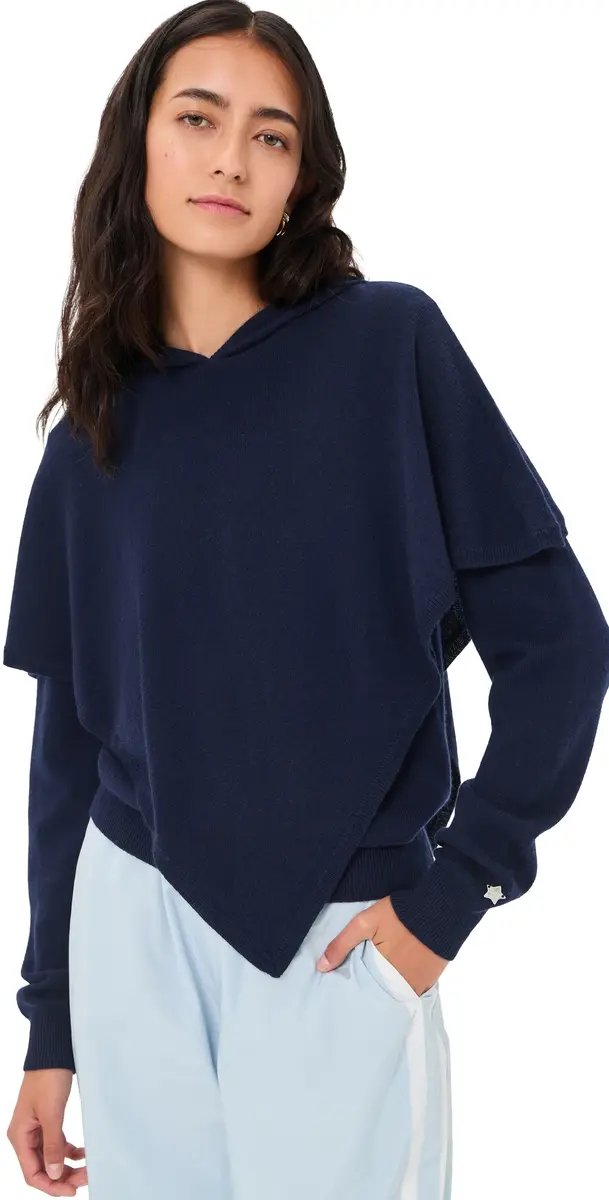 Sandy Liang Barrow Sweater Navy | Image 1 Sandy Liang Barrow Sweater Navy | Image 1