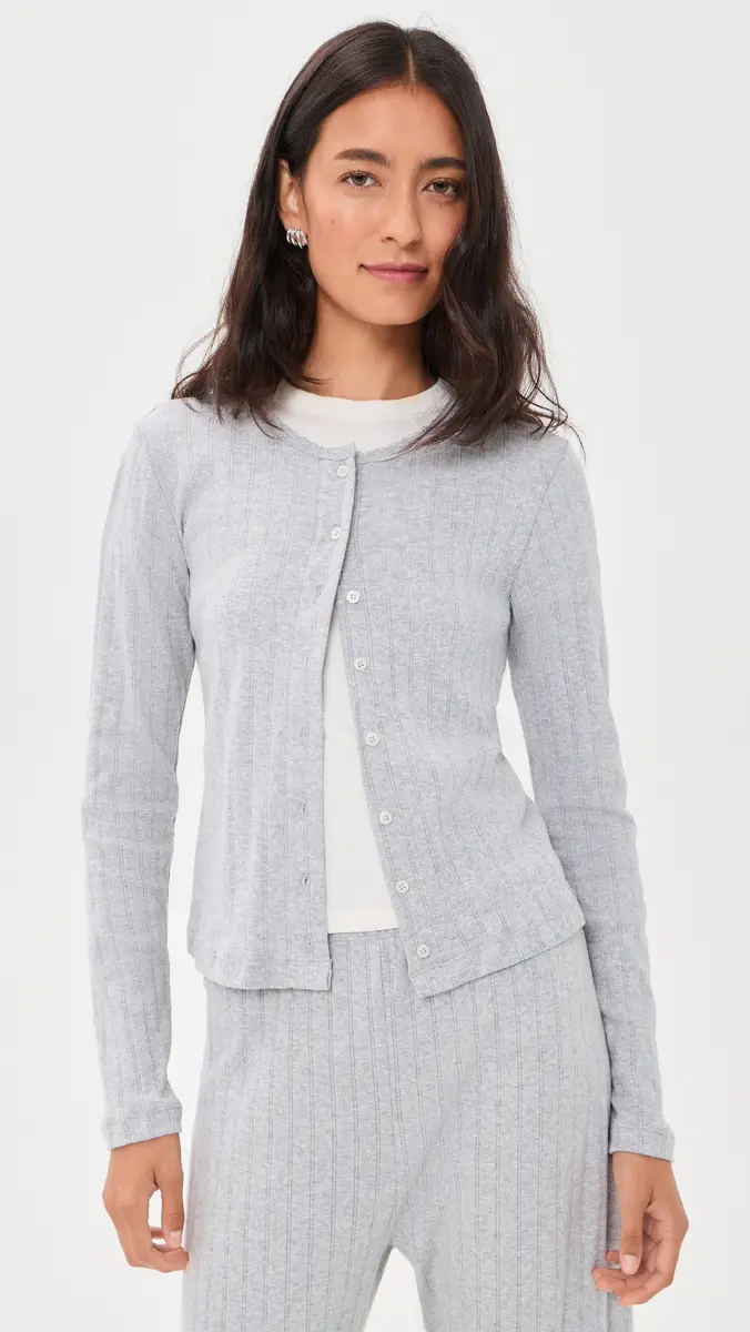 LESET Pointelle Classic Cardigan II | Thumbnail 2 LESET Pointelle Classic Cardigan II | Thumbnail 2