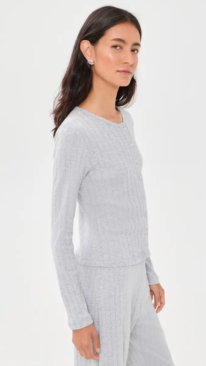 LESET Pointelle Classic Cardigan II | Thumbnail 4 LESET Pointelle Classic Cardigan II | Thumbnail 4