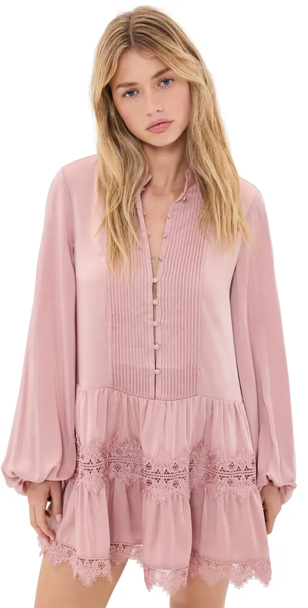 Bardot Antonia Lace Trim Mini Dress