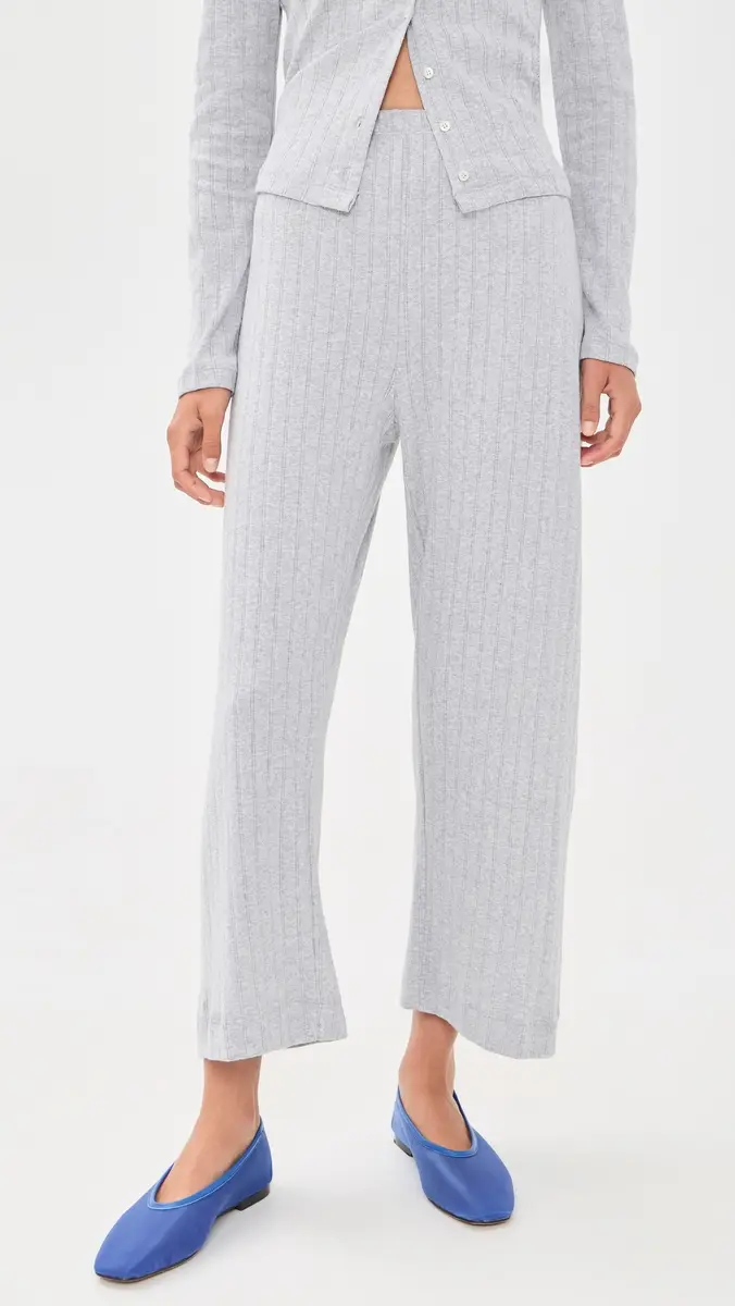LESET Pointelle Crop Wide Leg Pants | Thumbnail 2