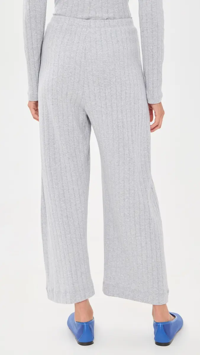 LESET Pointelle Crop Wide Leg Pants | Thumbnail 3