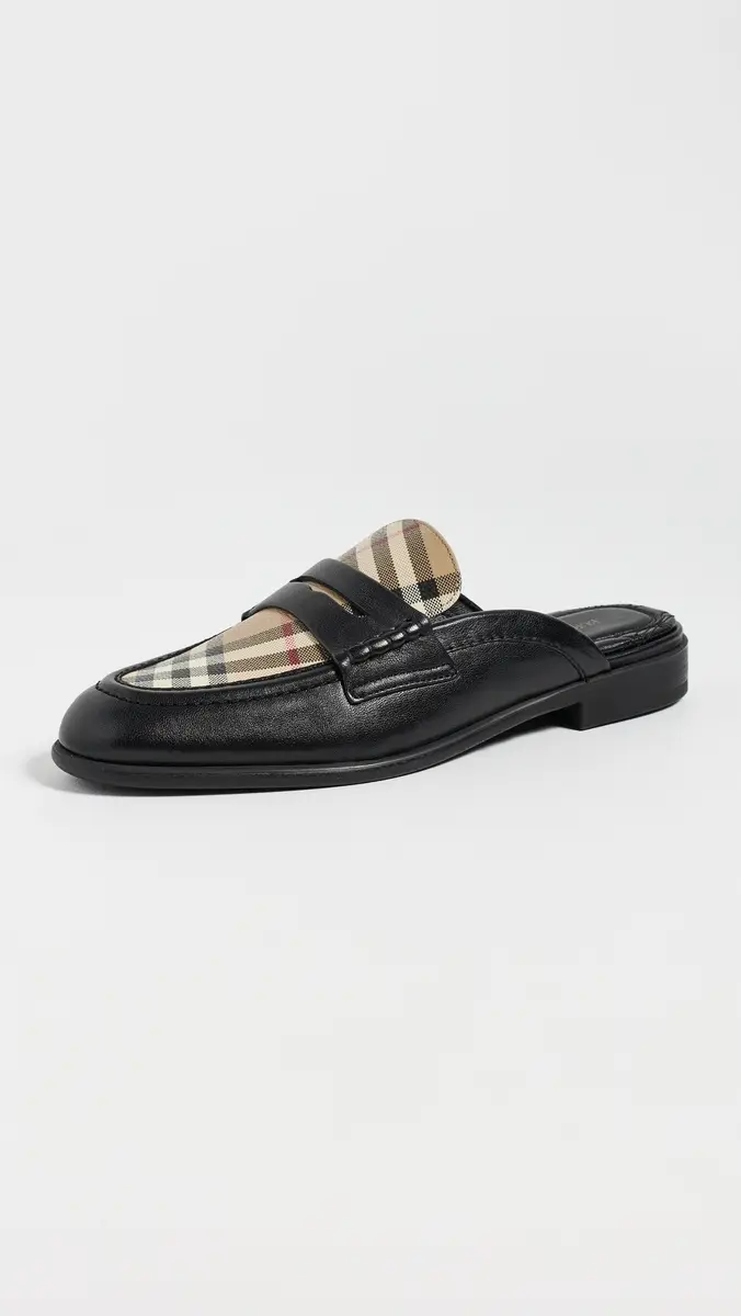 Burberry Opal Check Mule Loafers | Thumbnail 2 Burberry Opal Check Mule Loafers | Thumbnail 2