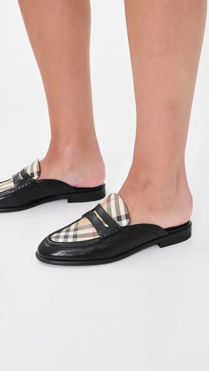 Burberry Opal Check Mule Loafers | Thumbnail 3 Burberry Opal Check Mule Loafers | Thumbnail 3