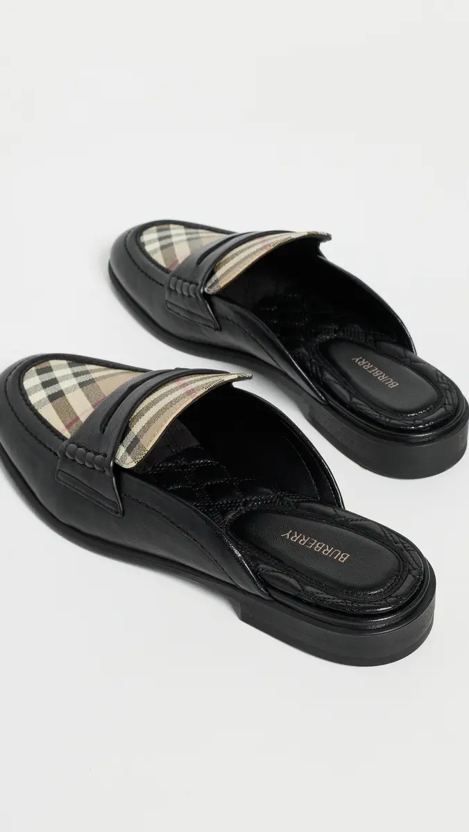 Burberry Opal Check Mule Loafers | Thumbnail 4 Burberry Opal Check Mule Loafers | Thumbnail 4