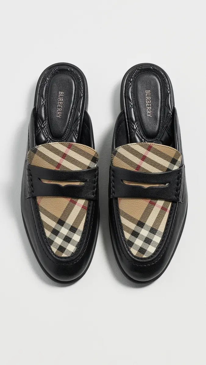 Burberry Opal Check Mule Loafers | Thumbnail 5 Burberry Opal Check Mule Loafers | Thumbnail 5