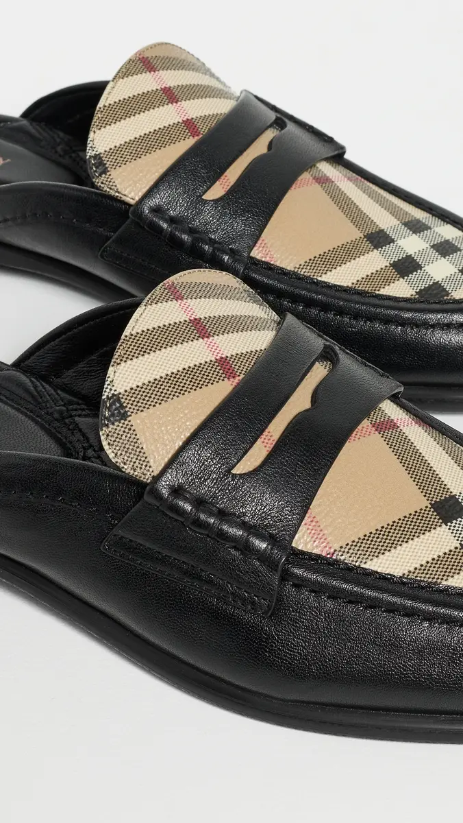 Burberry Opal Check Mule Loafers | Thumbnail 6 Burberry Opal Check Mule Loafers | Thumbnail 6
