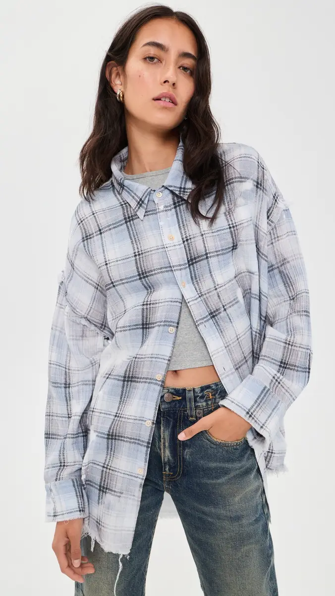 R13 Shredded Seam Button Down Shirt | Thumbnail 2 R13 Shredded Seam Button Down Shirt | Thumbnail 2