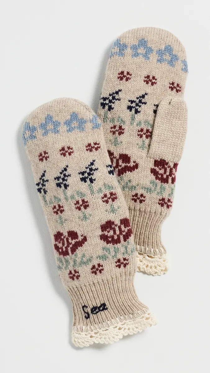 Sea Preston Fair Isle Knit Mittens | Thumbnail 2