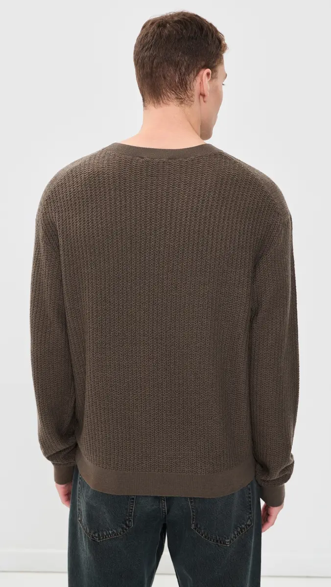 Frame Textured Crew Neck Wool Sweater | Thumbnail 3 Frame Textured Crew Neck Wool Sweater | Thumbnail 3