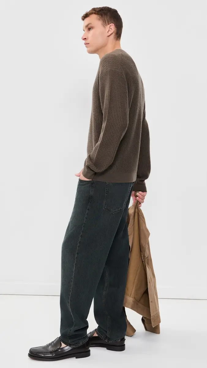 Frame Textured Crew Neck Wool Sweater | Thumbnail 4 Frame Textured Crew Neck Wool Sweater | Thumbnail 4