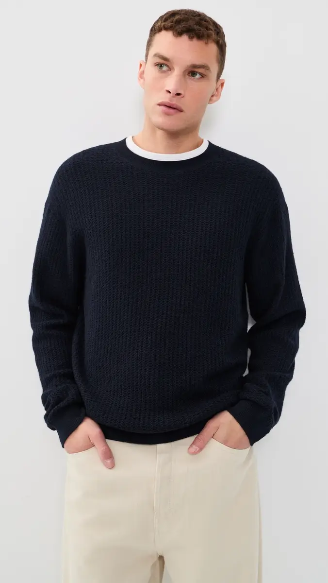 Frame Textured Crew Neck Wool Sweater | Thumbnail 2 Frame Textured Crew Neck Wool Sweater | Thumbnail 2
