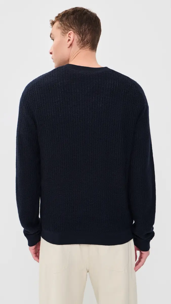 Frame Textured Crew Neck Wool Sweater | Thumbnail 3 Frame Textured Crew Neck Wool Sweater | Thumbnail 3