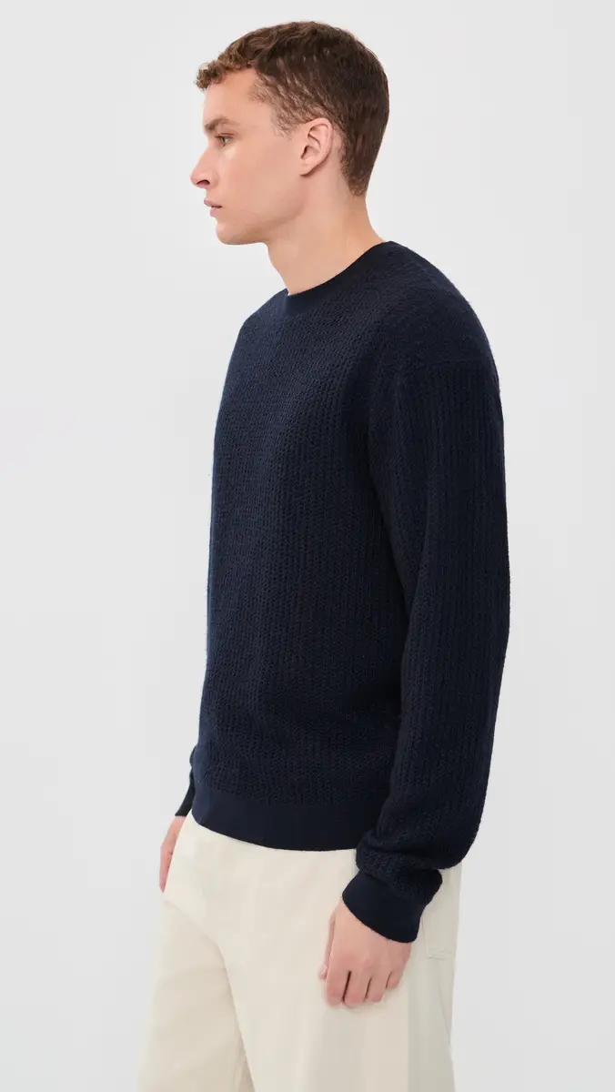 Frame Textured Crew Neck Wool Sweater | Thumbnail 4 Frame Textured Crew Neck Wool Sweater | Thumbnail 4